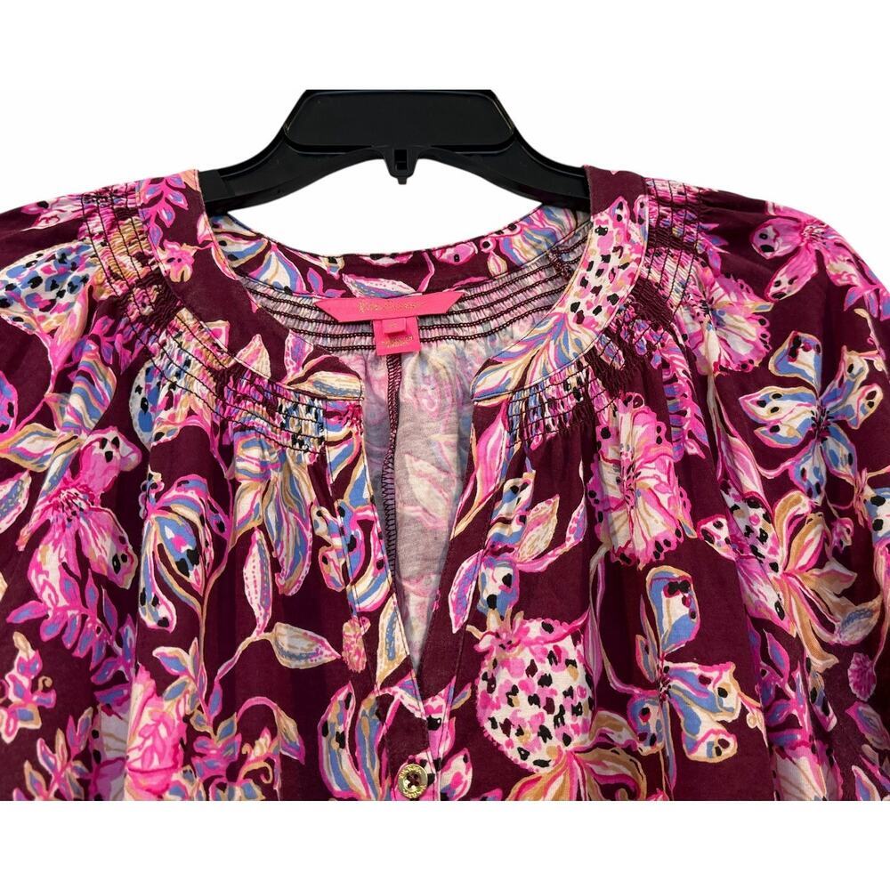 Lilly Pulitzer Amarena Cherry Tropical With A Twist Norris Button Print Dress XL - Picture 3 of 13